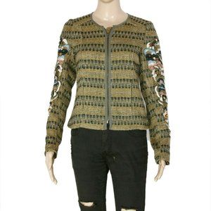 Munthe Capricorn Jacquard Fabric Zipper Long Sleeve